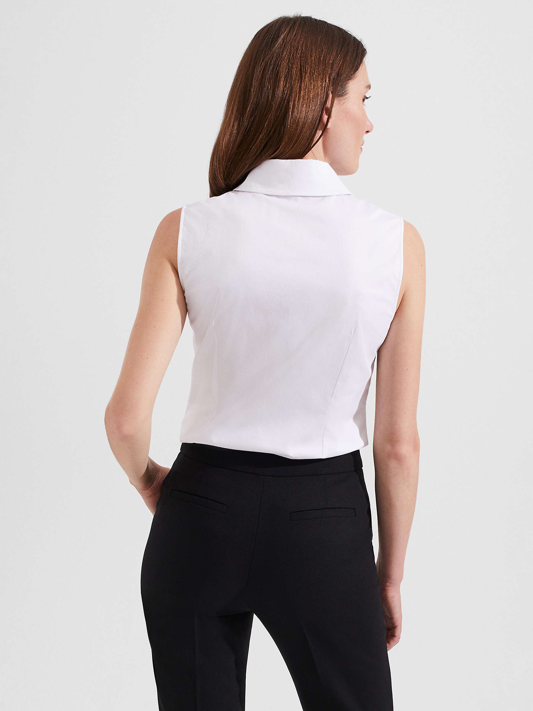 Buy Hobbs Vic Plain Sleeveless Shirt, White Online at johnlewis.com