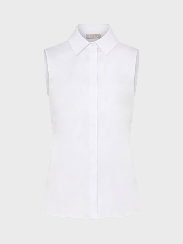 Hobbs Vic Plain Sleeveless Shirt, White