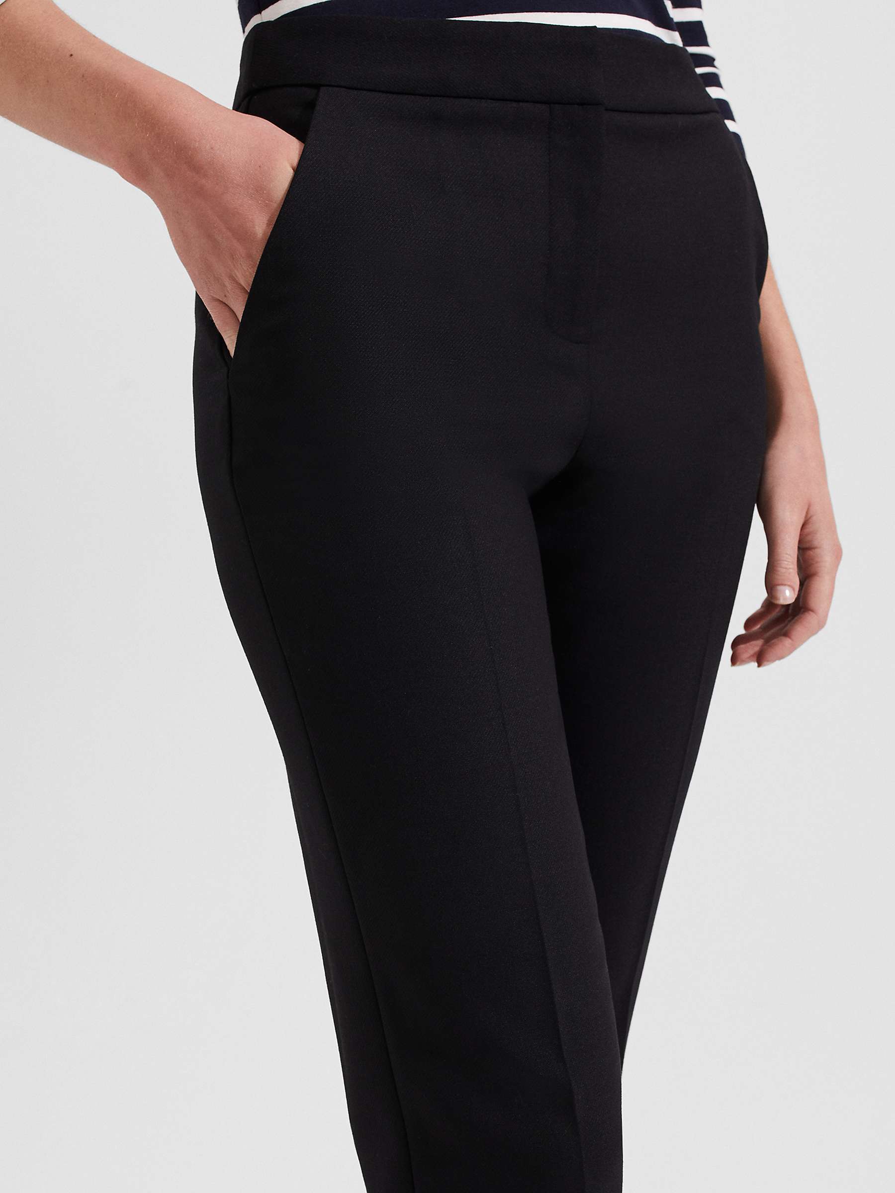 Buy Hobbs Gael Wool Blend Tapered Trousers, Black Online at johnlewis.com