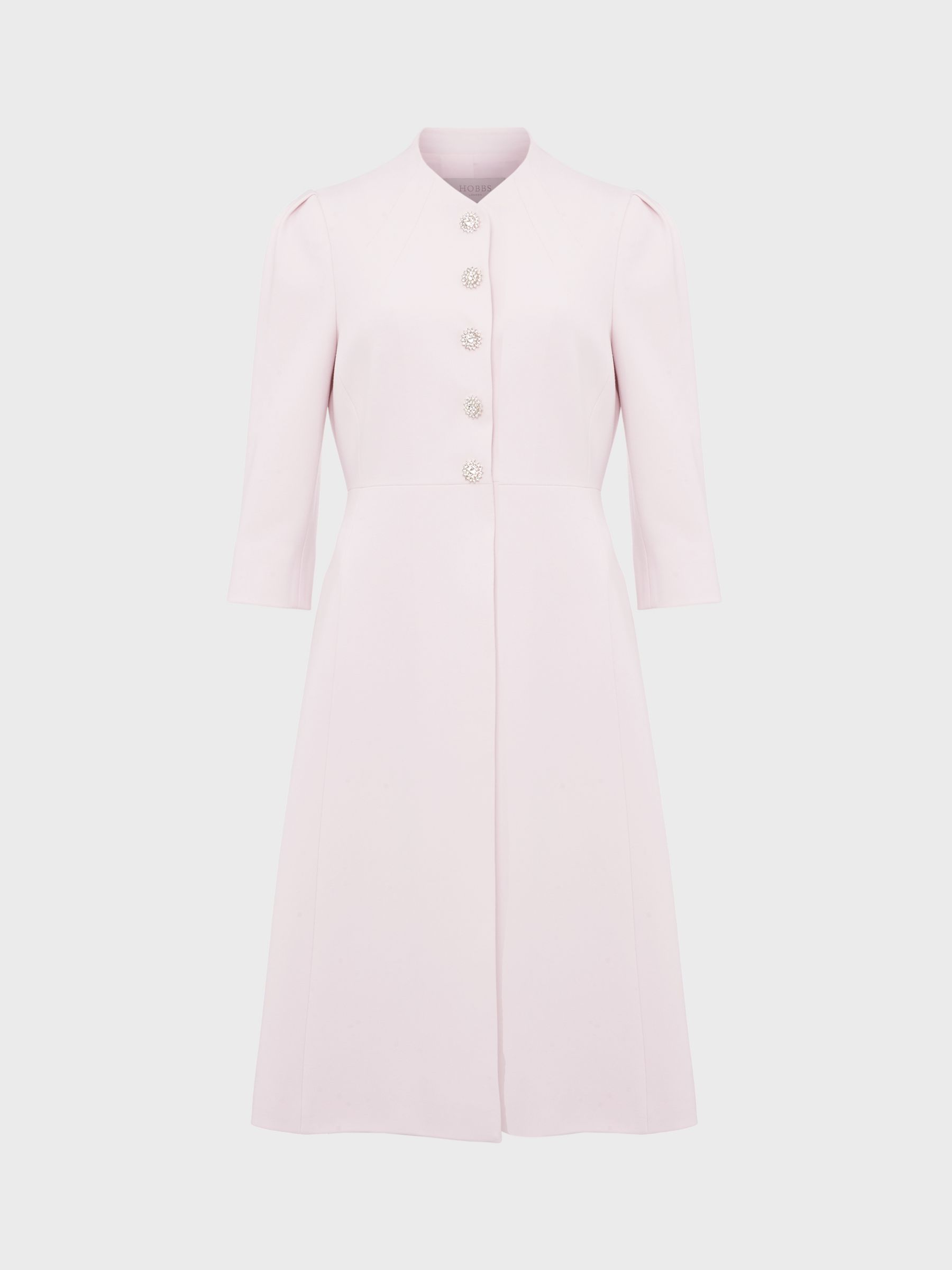 Buy Hobbs Chara Plain Coat, Pale Pink Online at johnlewis.com