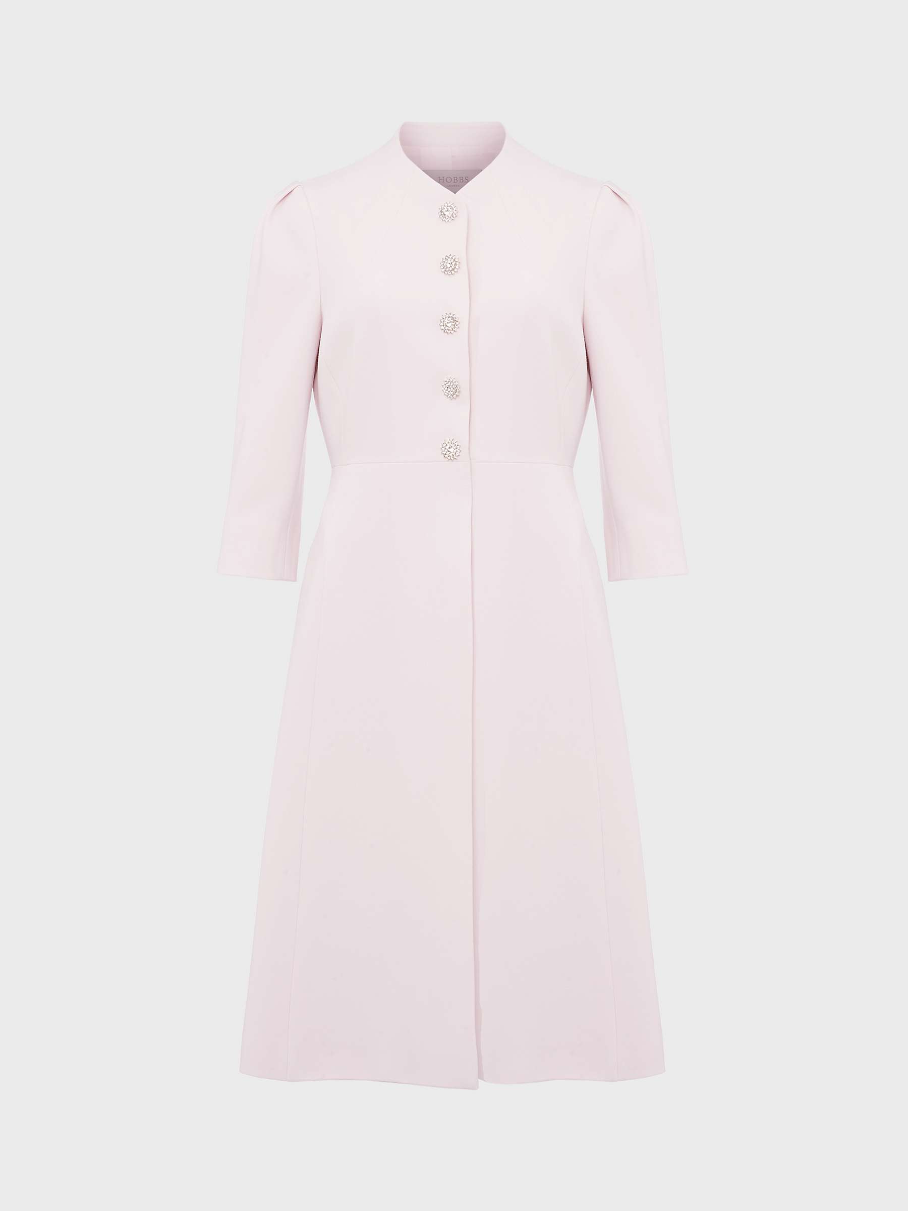 Buy Hobbs Chara Plain Coat, Pale Pink Online at johnlewis.com