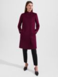 Hobbs Marissa Tailored Wool Coat, Warm Plum, Warm Plum