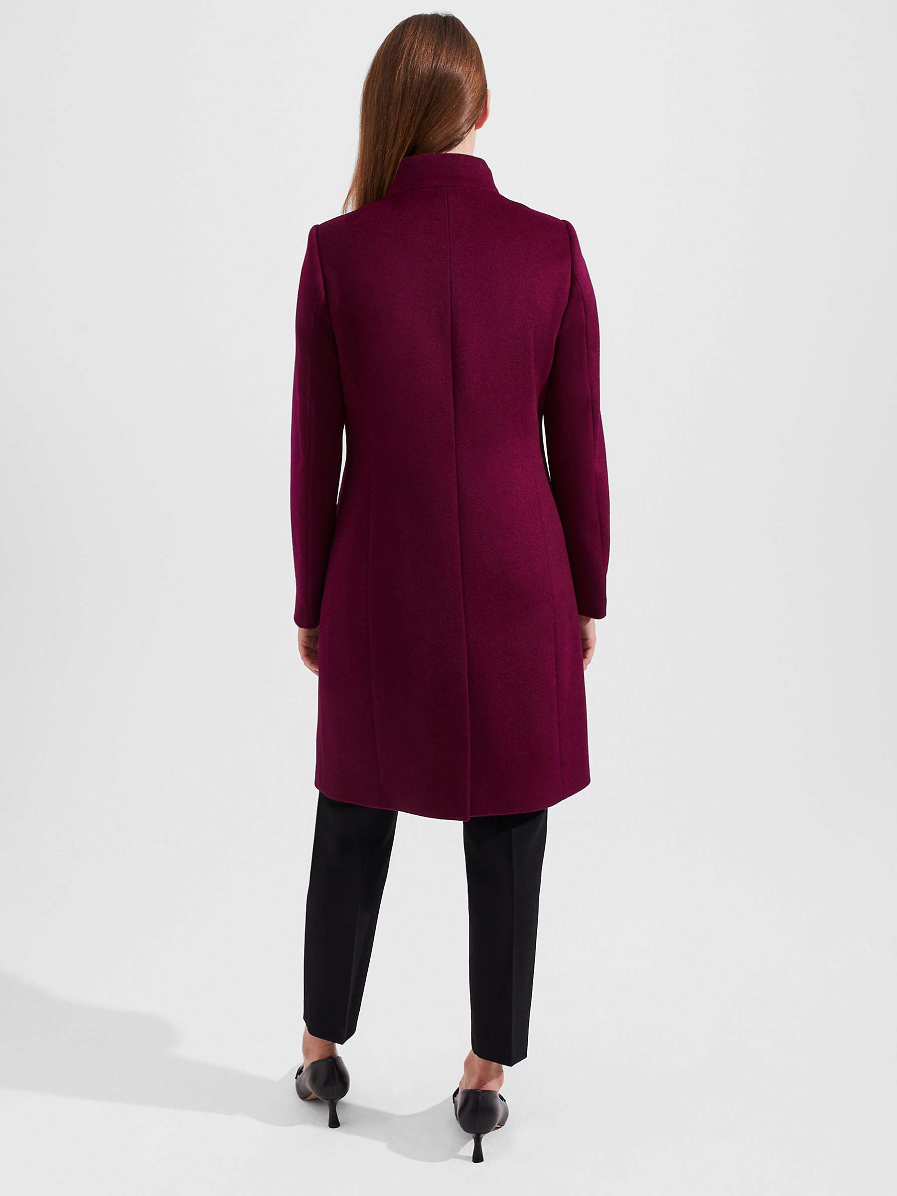 Buy Hobbs Marissa Tailored Wool Coat, Warm Plum Online at johnlewis.com