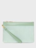 Hobbs Lundy Leather Wristlet Clutch Bag, Light Green