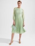 Hobbs Petite Salma Dress, Green/Multi, Green/Multi