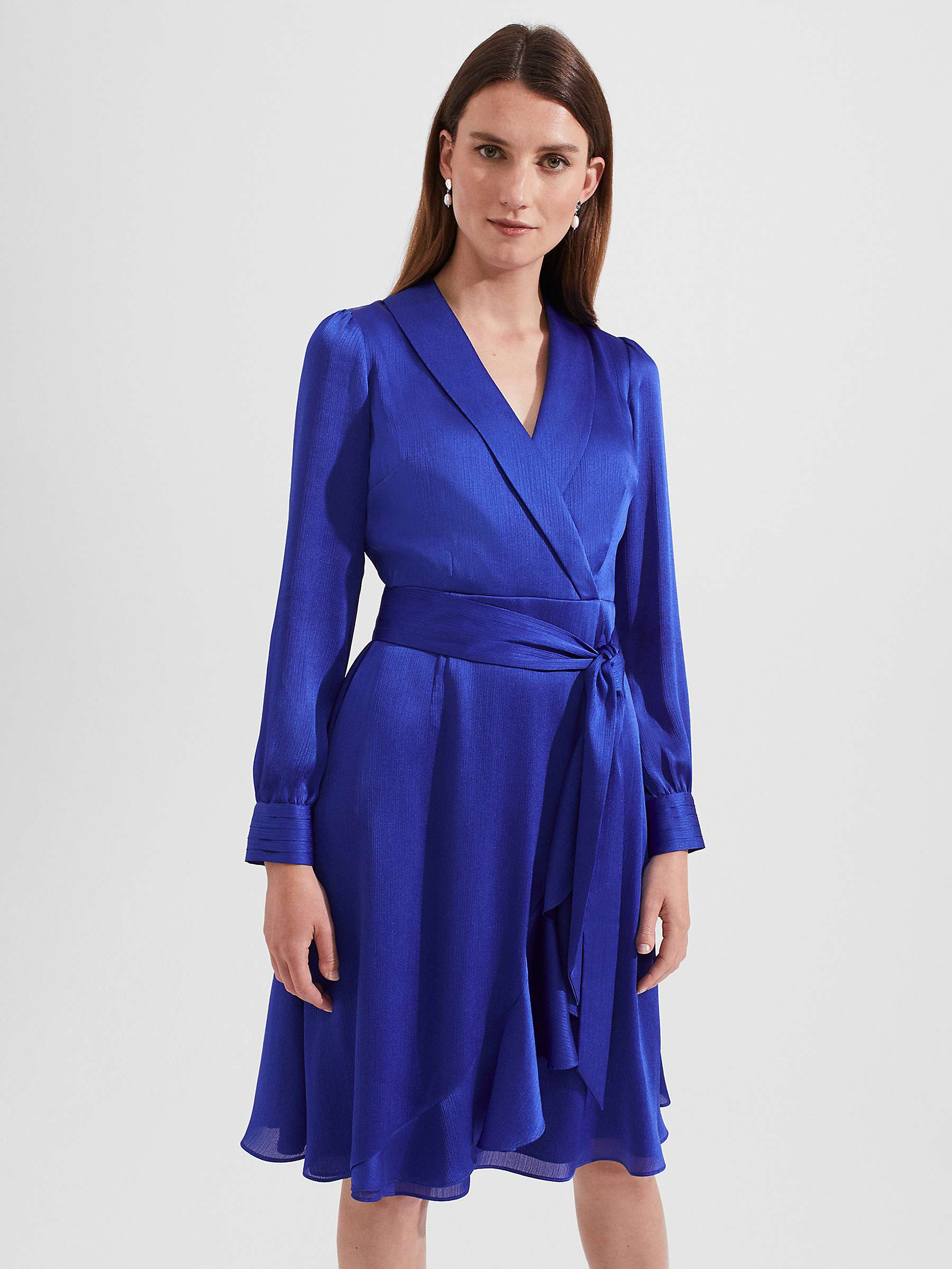 Buy Hobbs Sally Plain Wrap Dress, Egyptian Blue Online at johnlewis.com