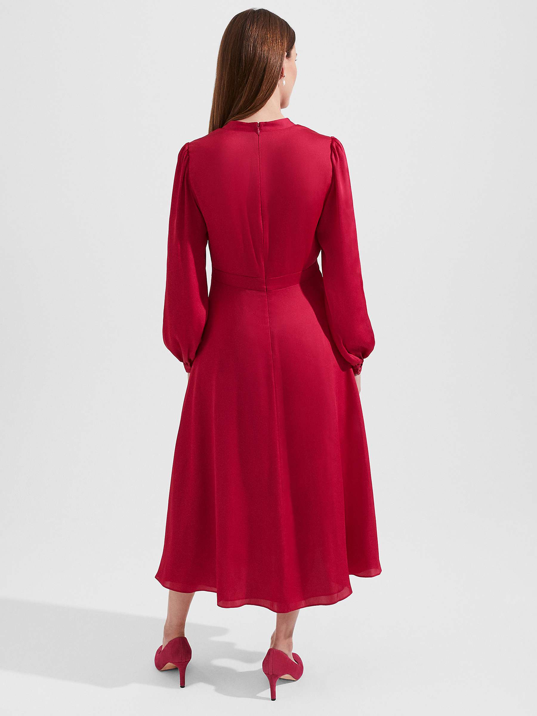 Buy Hobbs Ivanna Plain Midi Dress, Jam Pink Online at johnlewis.com