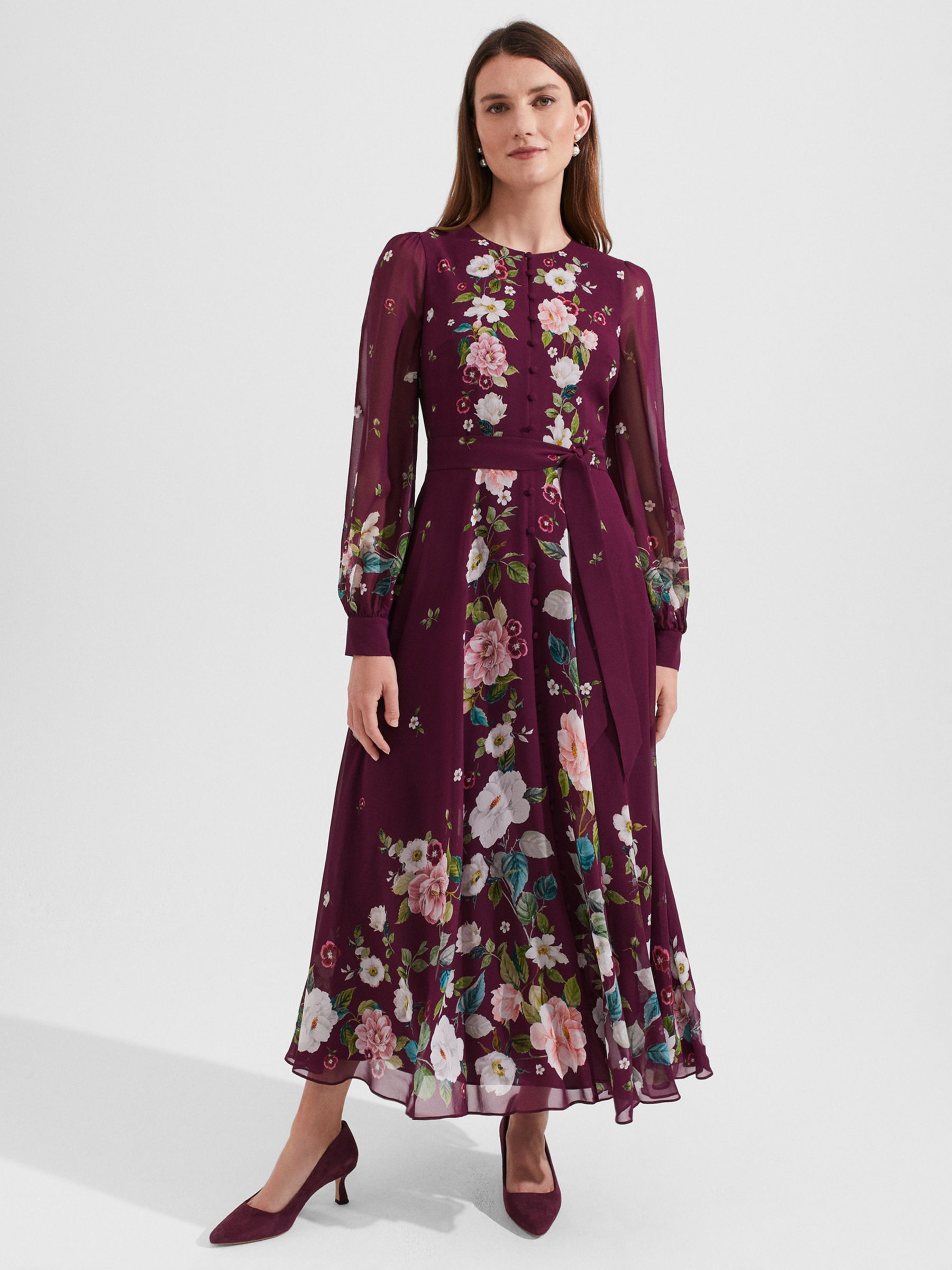 Cotter Maxi Dress Burgundy Floral