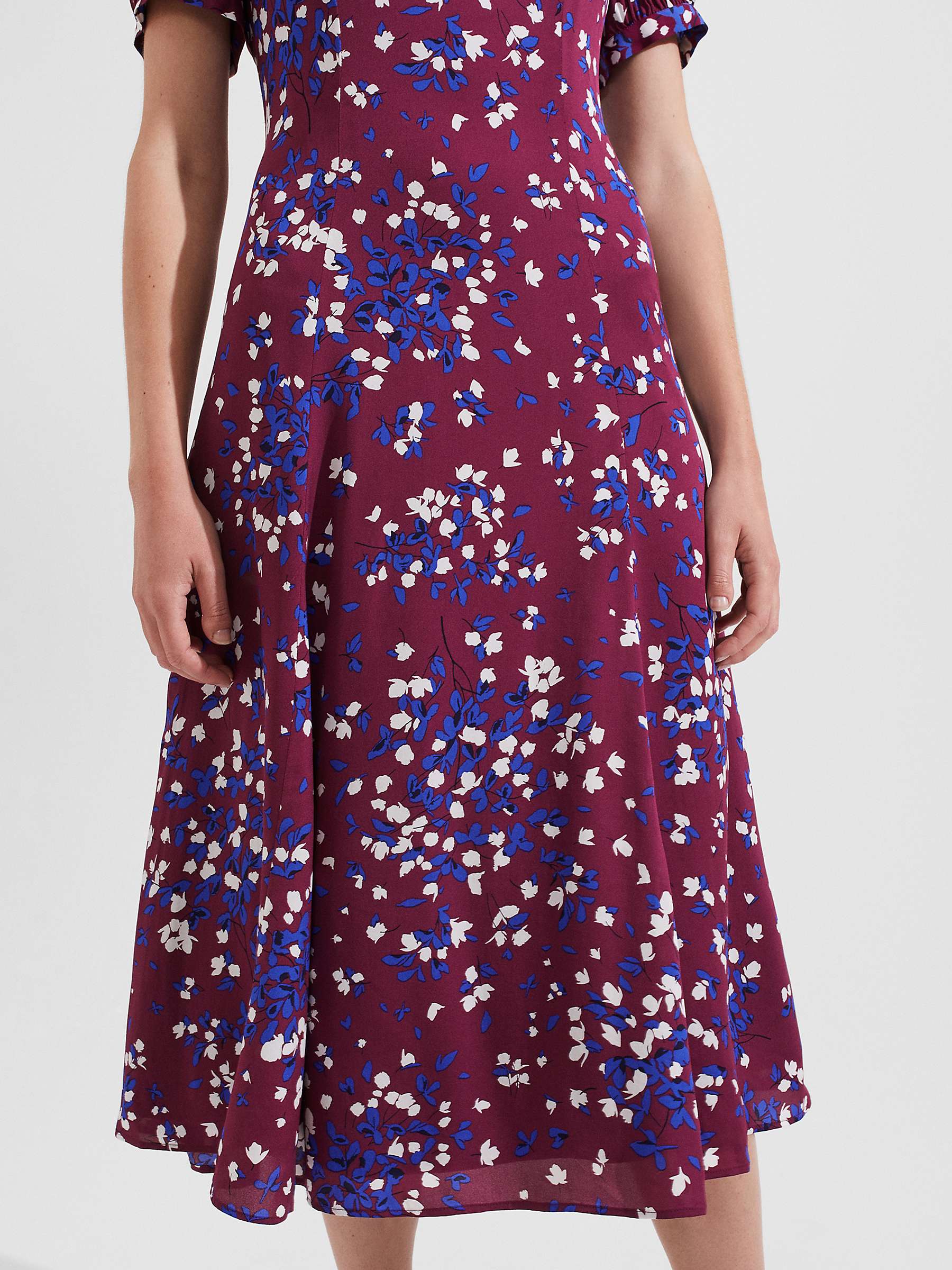 Buy Hobbs Rochelle Floral Dress, Purple/Multi Online at johnlewis.com