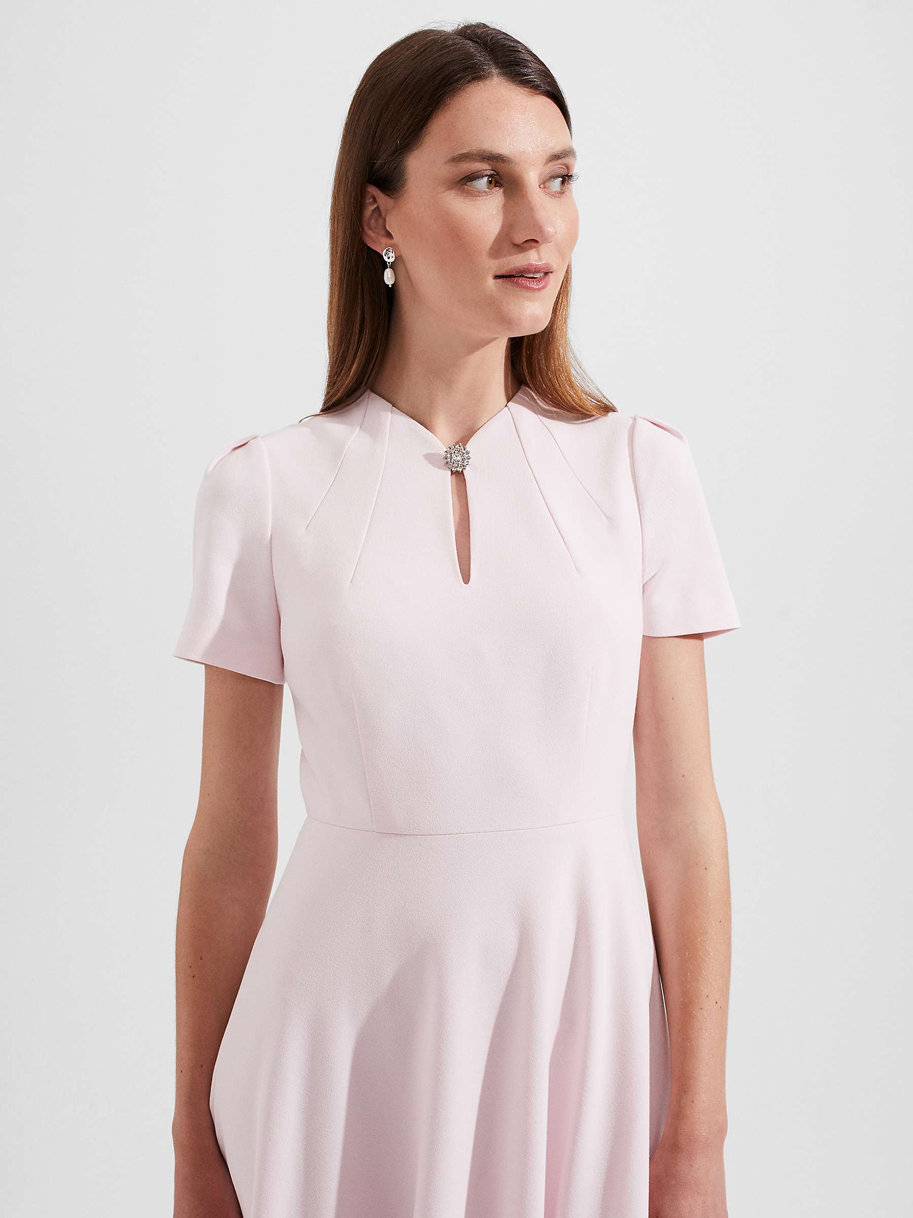 Buy Hobbs Chara Plain Dress, Pale Pink Online at johnlewis.com