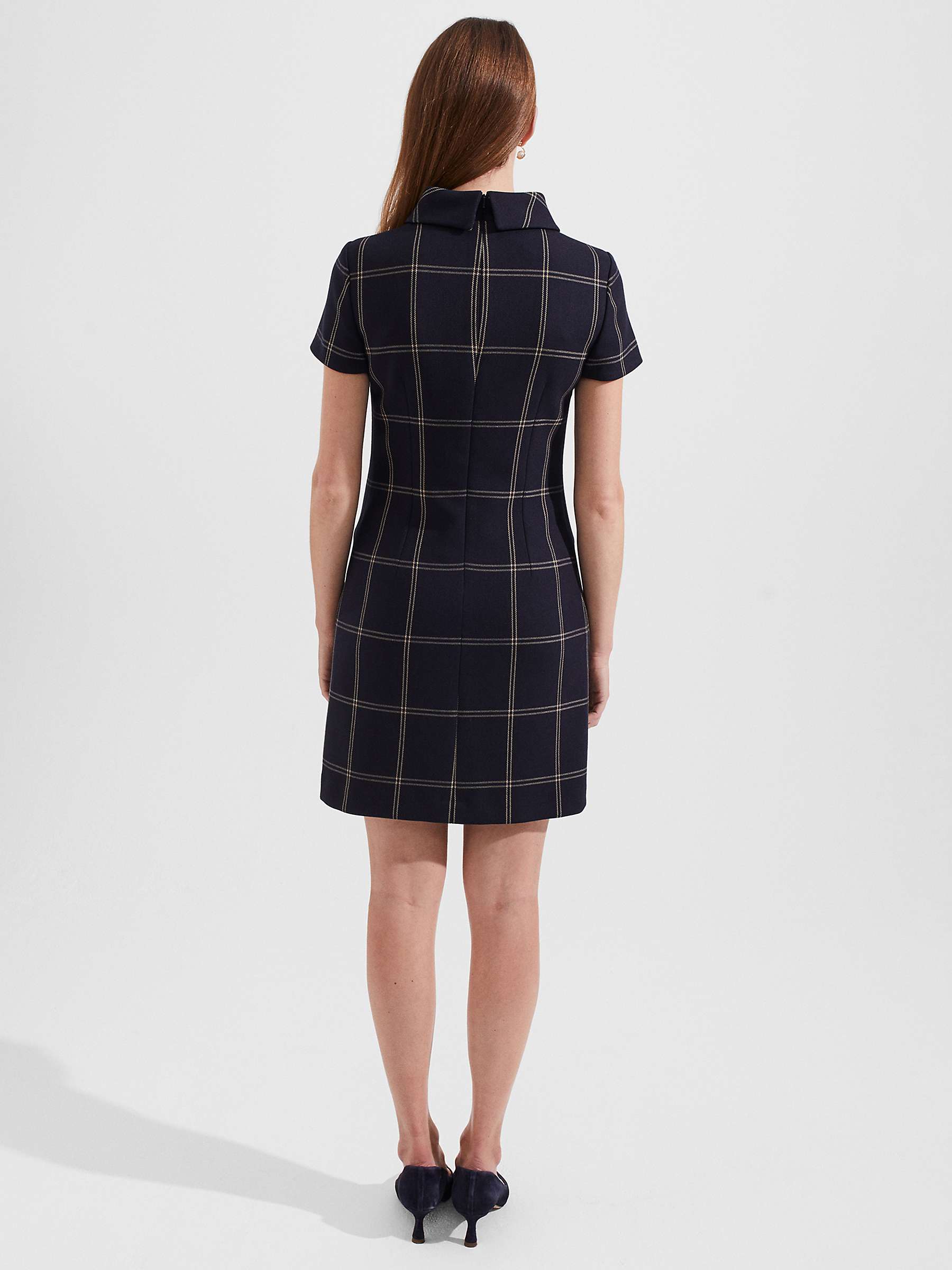 Buy Hobbs Valeria Check Mini Dress, Navy/Camel Online at johnlewis.com