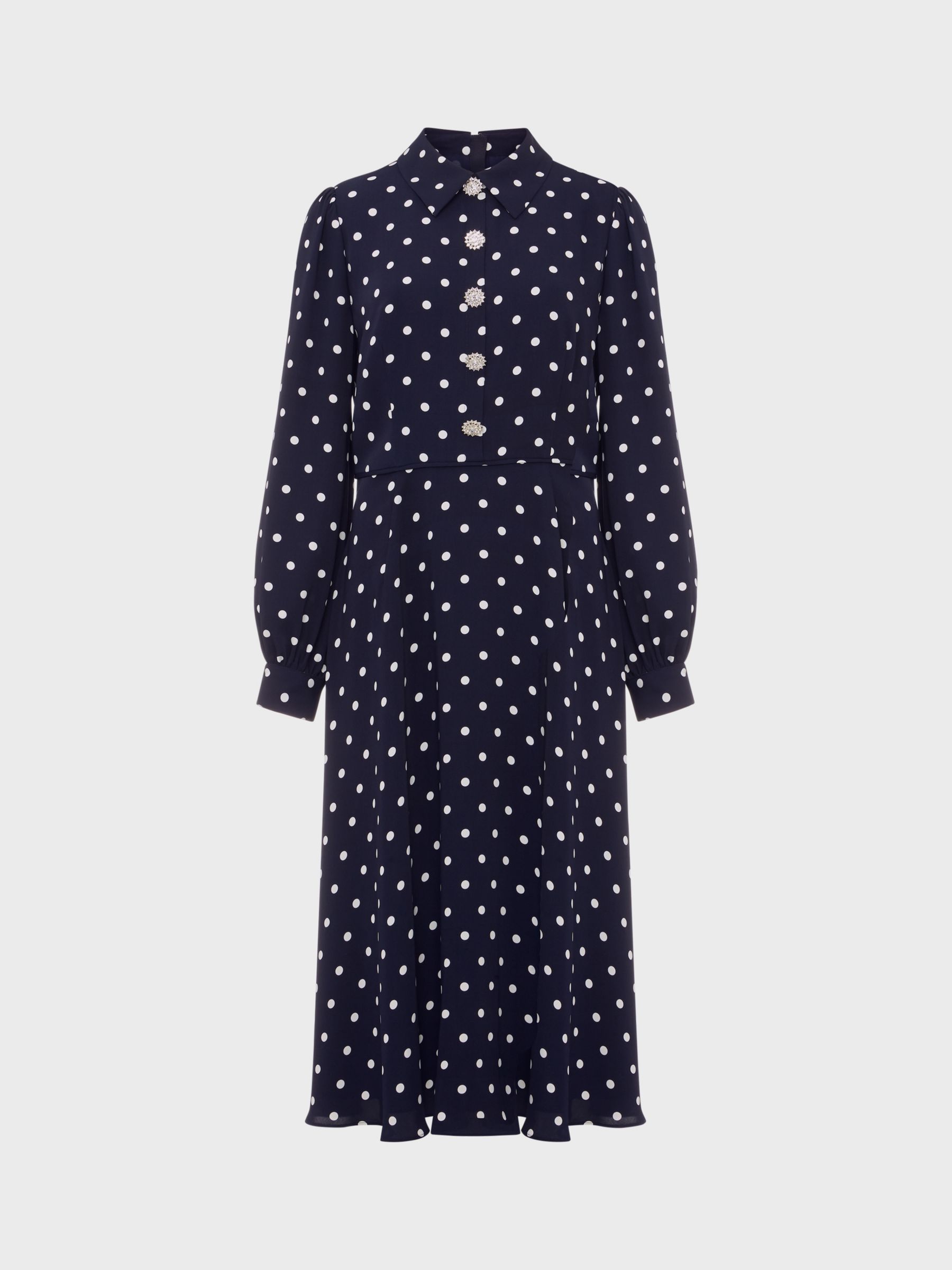 Buy Hobbs Ayla Polka Dot Dress, Navy/Ivory Online at johnlewis.com