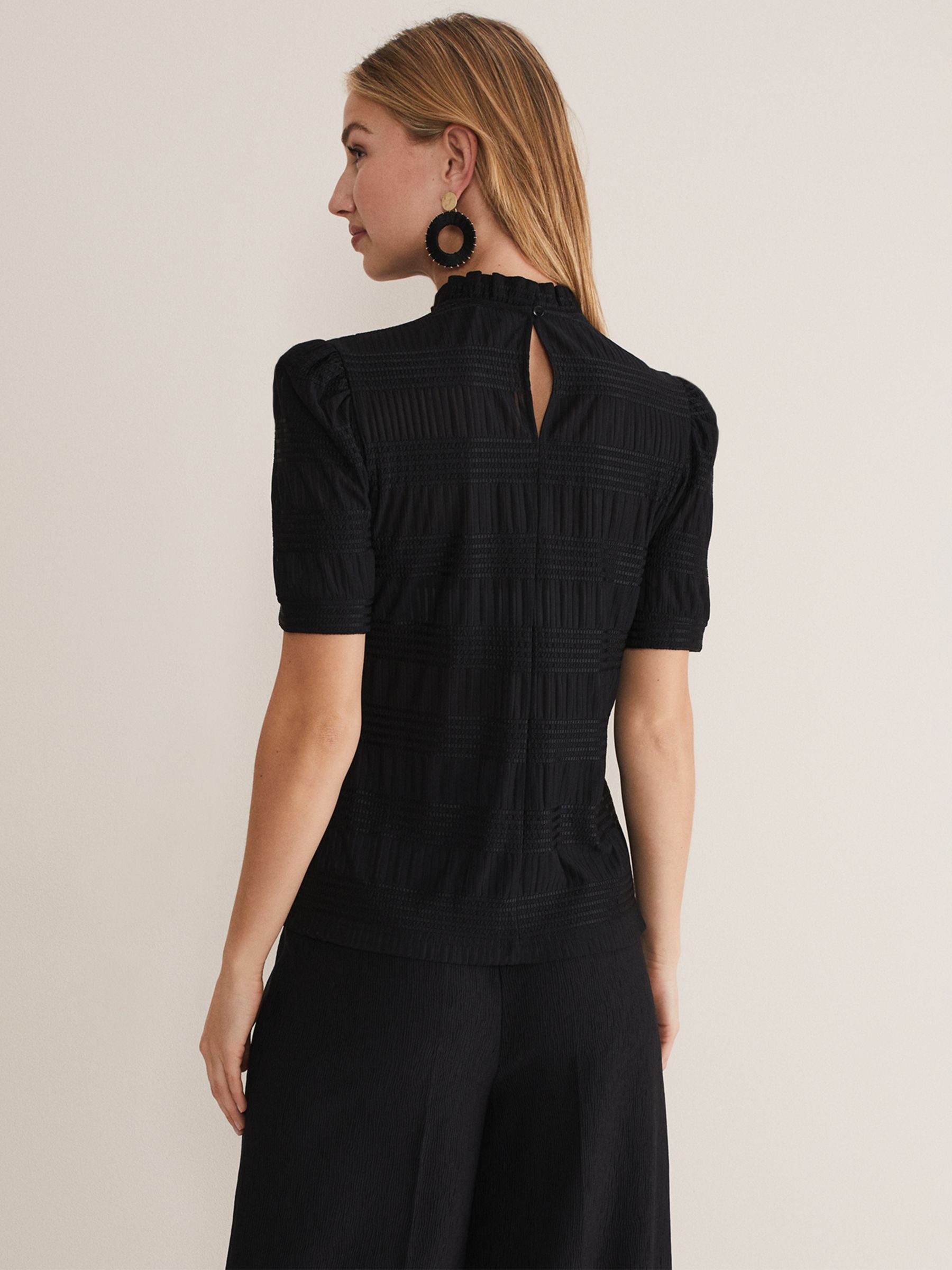 Buy Phase Eight Samiha High Neck Textured Top Online at johnlewis.com