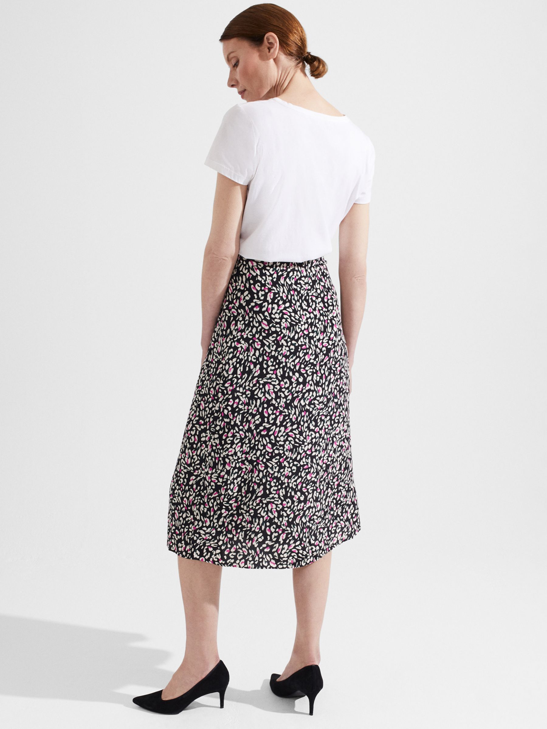 Hobbs Annette Floral Skirt, Black at John Lewis & Partners