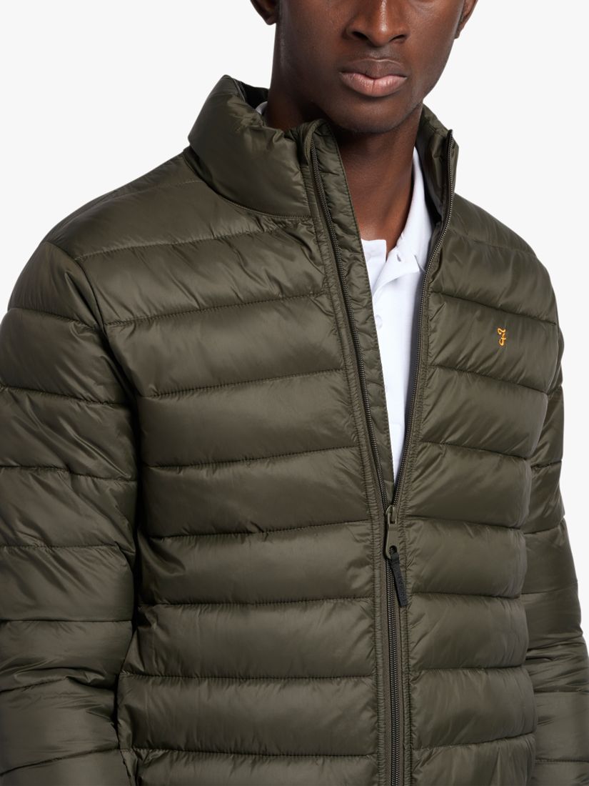 Farah Joel Wadded Long Sleeve Puffer Coat Evergreen at John Lewis