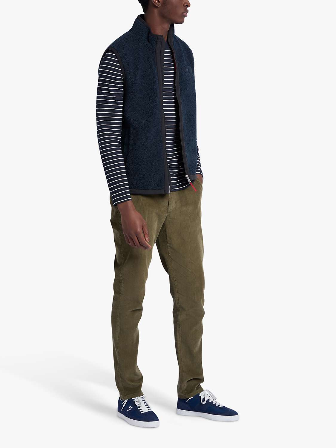 Buy Farah Lungara Regular Fit Stripe Organic Cotton T-Shirt, True Navy Online at johnlewis.com