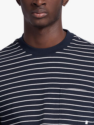 Farah Lungara Regular Fit Stripe Organic Cotton T-Shirt, True Navy