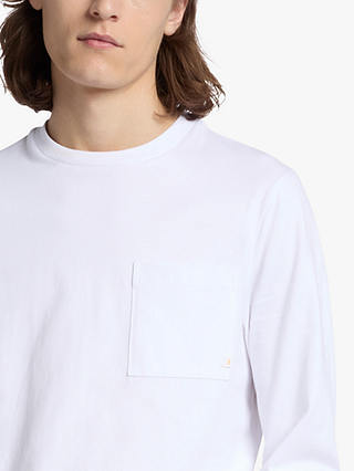 Farah Burt Long Sleeve Organic Cotton T-Shirt, White