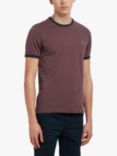 Farah Groves Organic Cotton Short Sleeve Ringer T-shirt, Farah Red