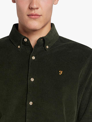 Farah Bowery Casual Fit Organic Cotton Shirt, Archive Olive Green