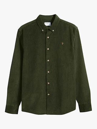 Farah Bowery Casual Fit Organic Cotton Shirt, Archive Olive Green