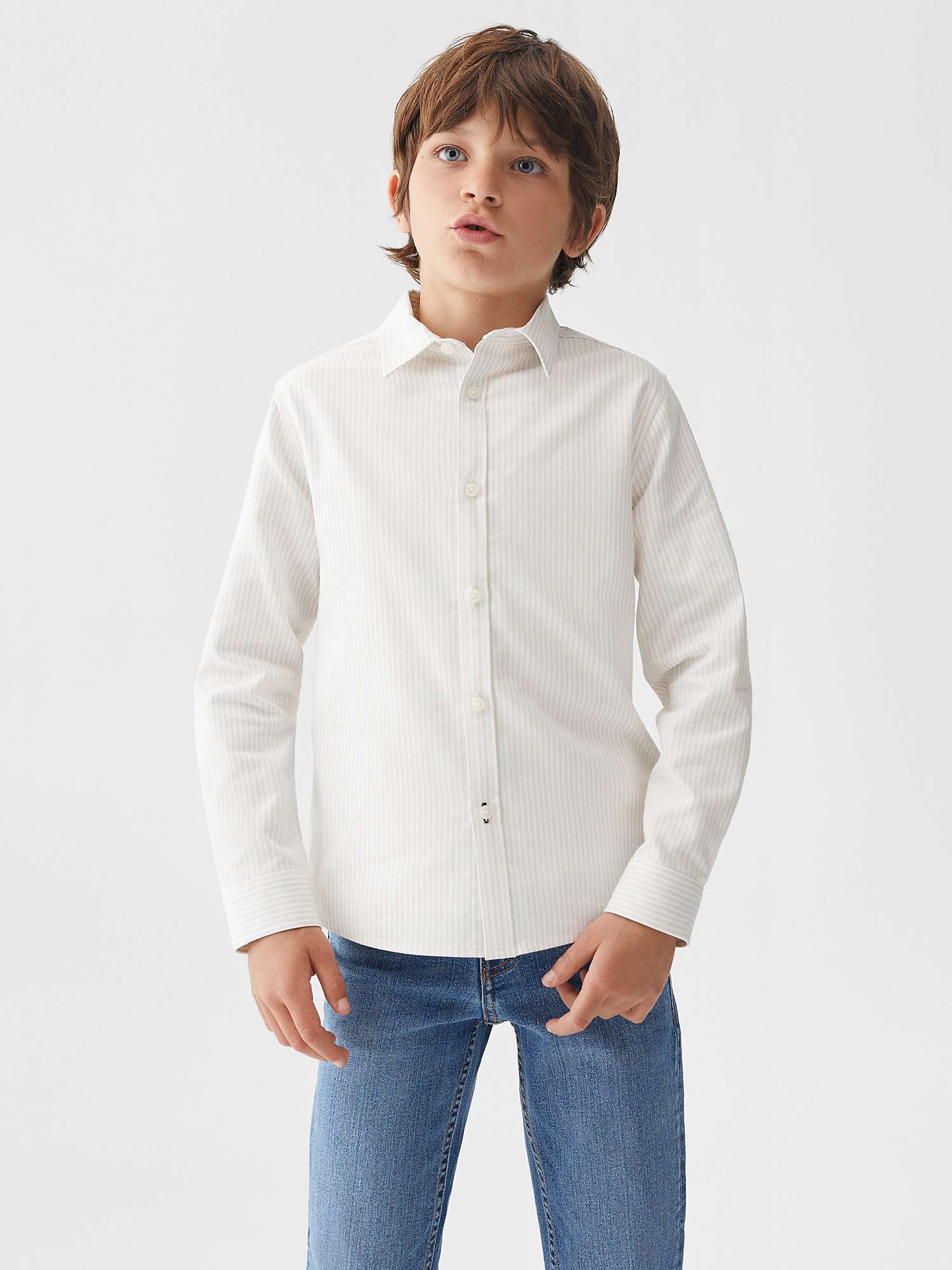 Buy Mango Kids' Regular Fit Stripe Oxford Shirt Online at johnlewis.com