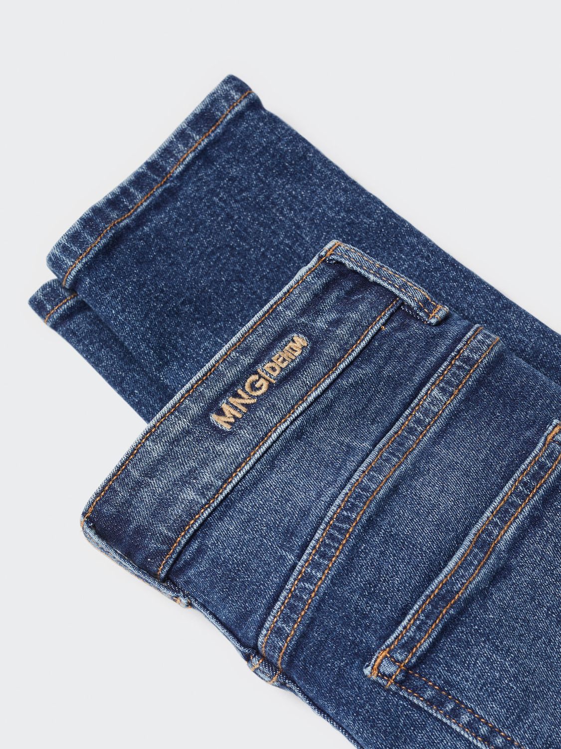 Mango Kids' Slim Fit Cropped Jeans, Open Blue, 6 years