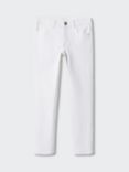 Mango Kids' Slim Fit Cropped Jeans, White