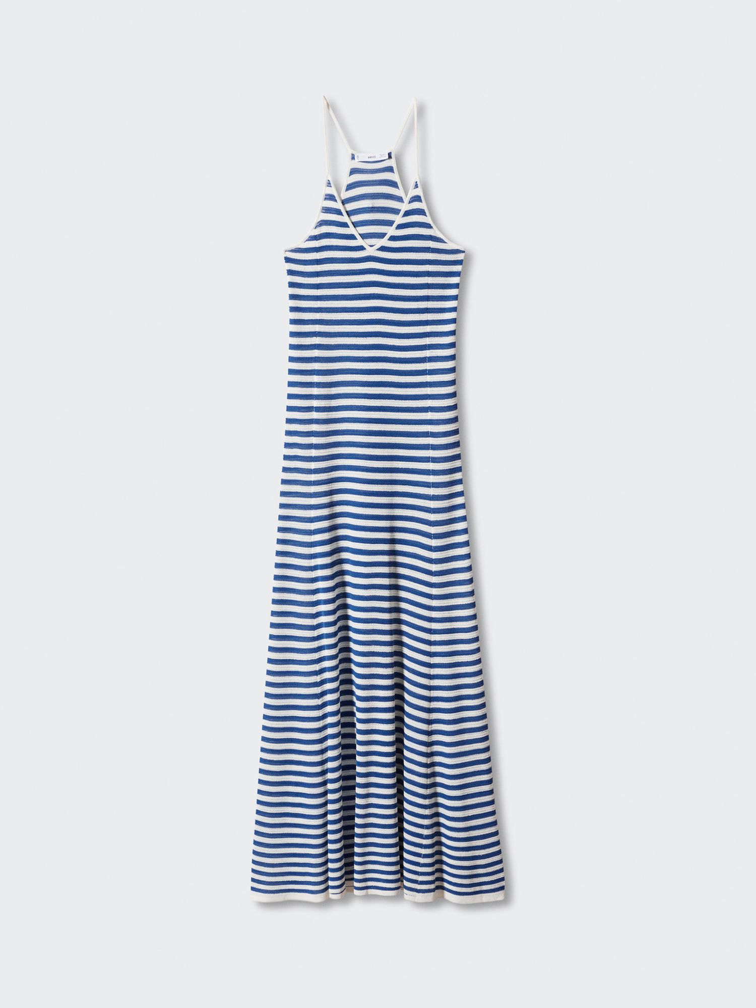 Mango Huge Striped Jersey Dress, White/Blue, 6