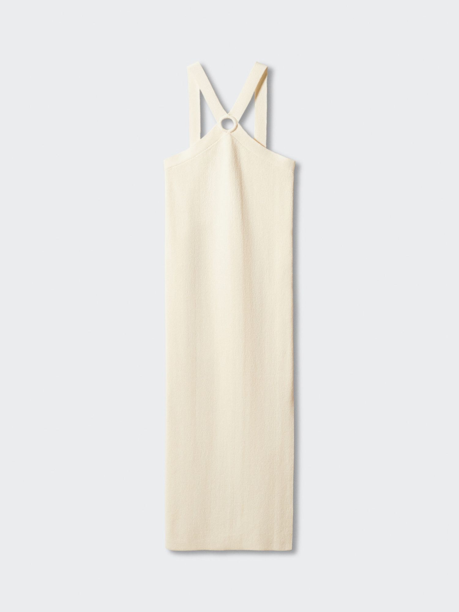 Buy Mango Thiago Knitted Halterneck Midi Dress, Off White Online at johnlewis.com
