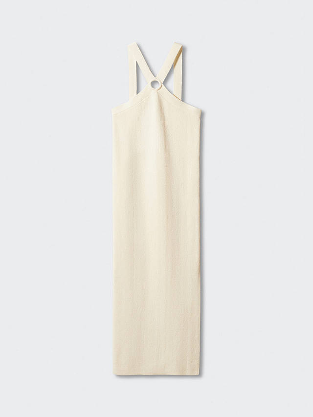 Mango Thiago Knitted Halterneck Midi Dress, Off White