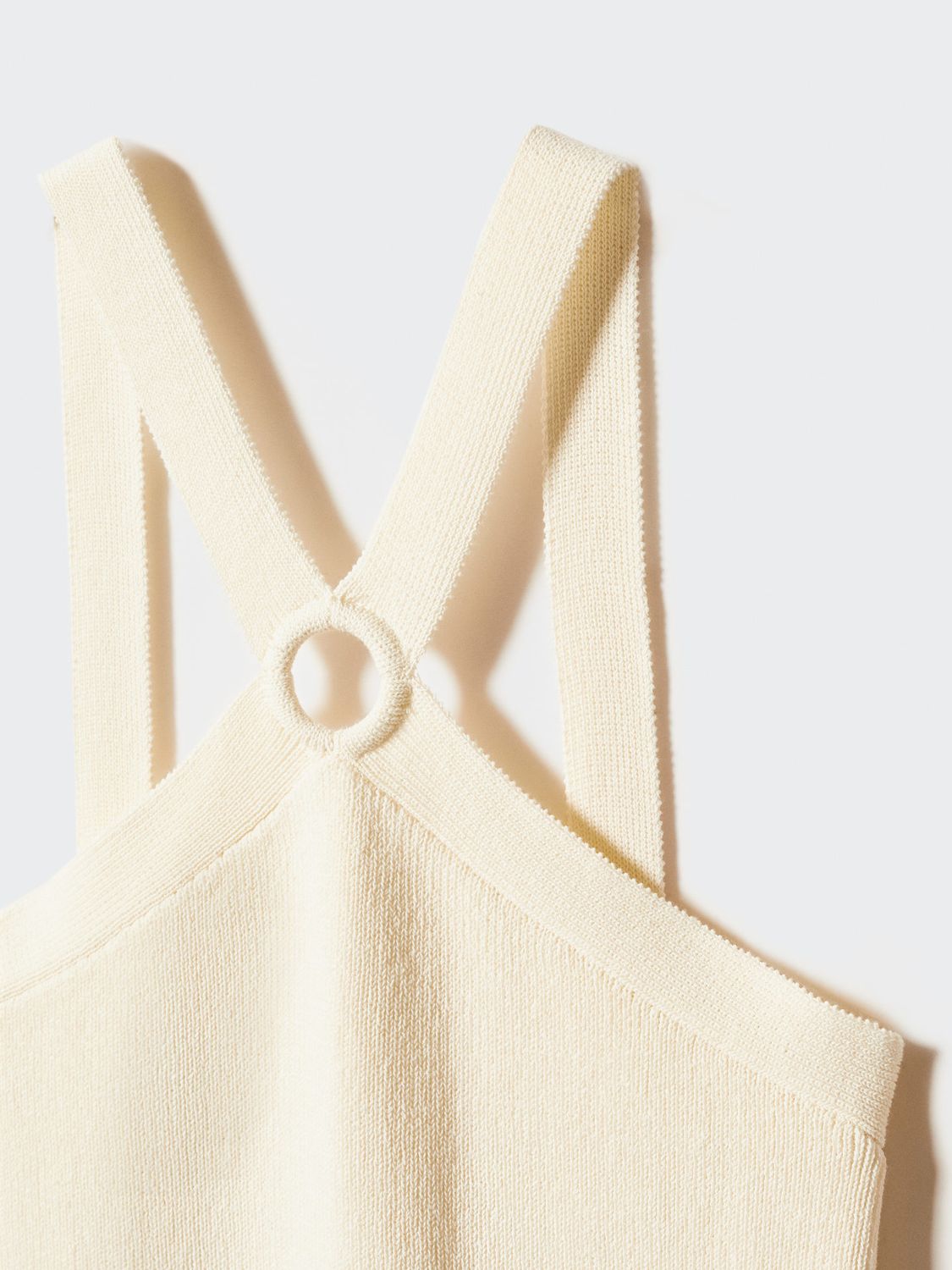 Buy Mango Thiago Knitted Halterneck Midi Dress, Off White Online at johnlewis.com
