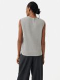 Jigsaw Cotton Wool Blend Rib Knit Tank Top, Grey