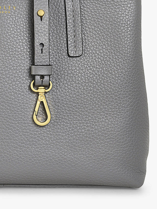 Radley Dukes Place Grainy Leather Medium Zip-Top Grab Bag, Cloud Burst