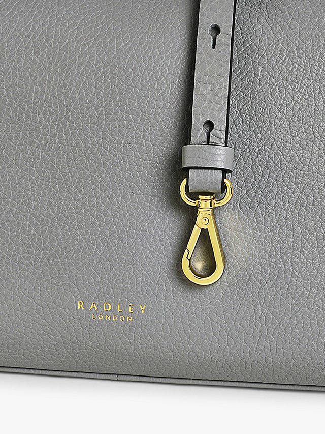 Radley Dukes Place Leather Medium Zip Top Shoulder Bag, Cloud Burst