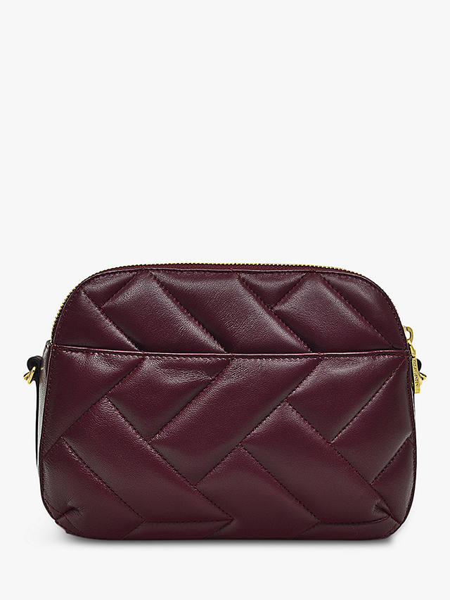 Radley Dukes Place Quilted Leather Cross Body Bag, Dark Cherry at John ...