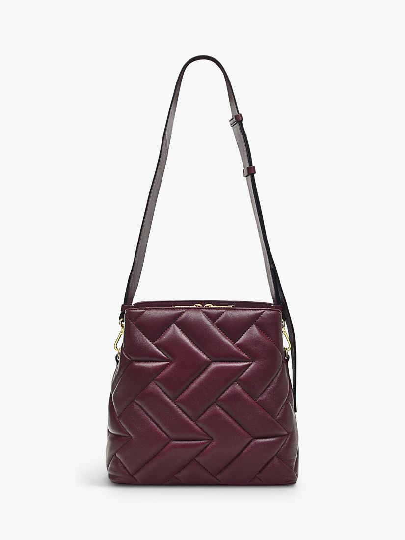 Radley Dukes Place Quilted Leather Cross Body Bag, Dark Cherry at John ...