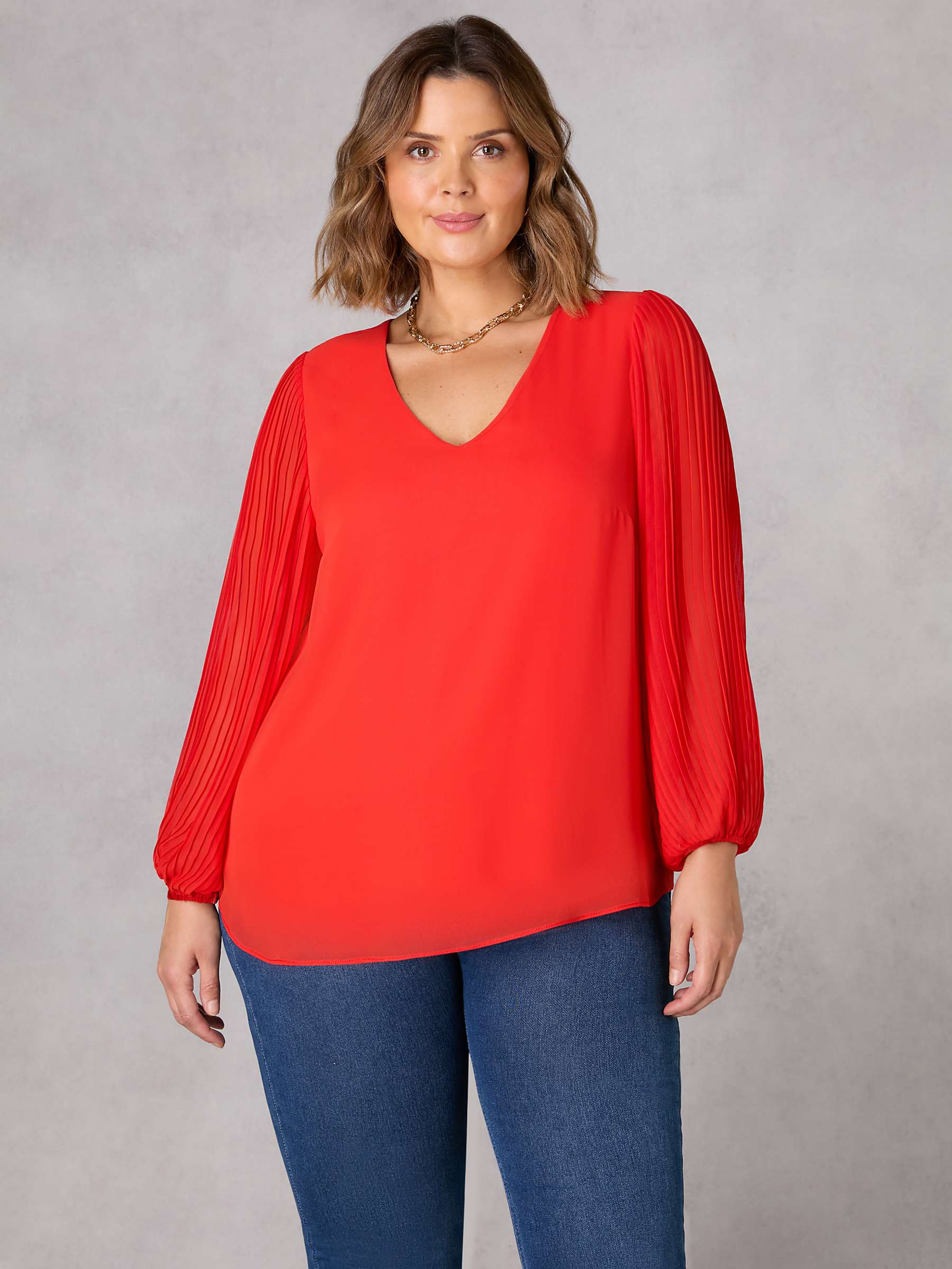 Buy Live Unlimited Curve Pleated Sleeve Blouse Online at johnlewis.com