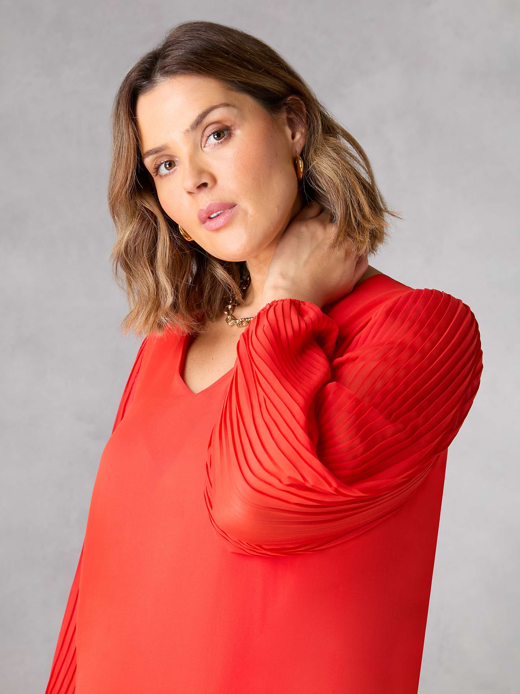 Buy Live Unlimited Curve Pleated Sleeve Blouse Online at johnlewis.com