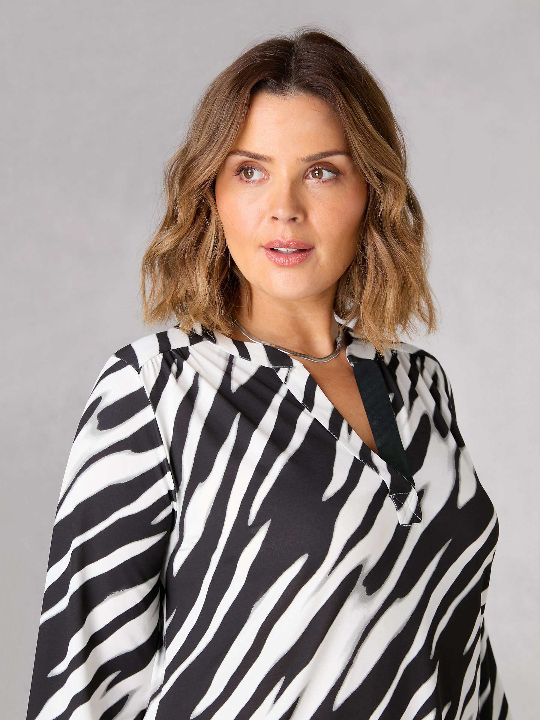 Buy Live Unlimited Curve Abstract Print Split Tunic Top, Multi Online at johnlewis.com