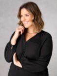 Live Unlimited Curve Pleat Front Blouse, Black