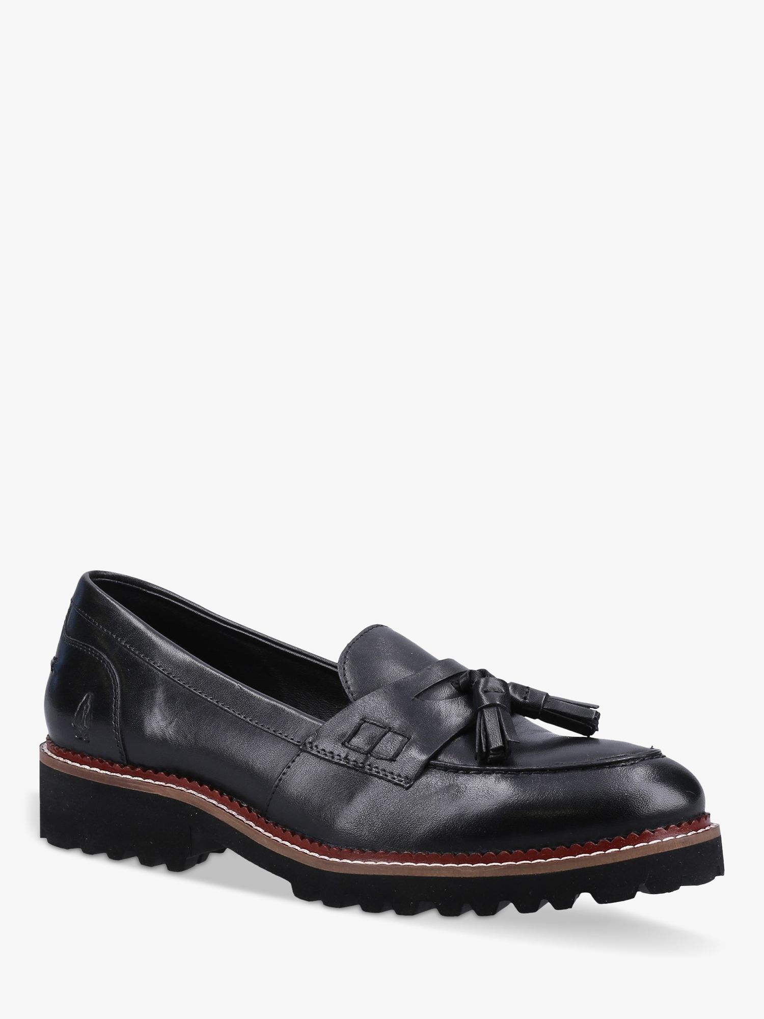 Hush Puppies Ginny Leather Loafers, Black at John Lewis & Partners