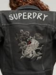 Superdry St Tropez Workwear Crop Jacket, Washed Black