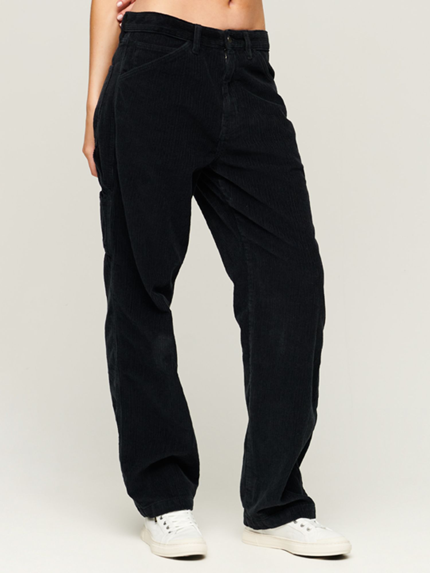 Superdry Cord Carpenter Trousers, Eclipse Navy at John Lewis & Partners