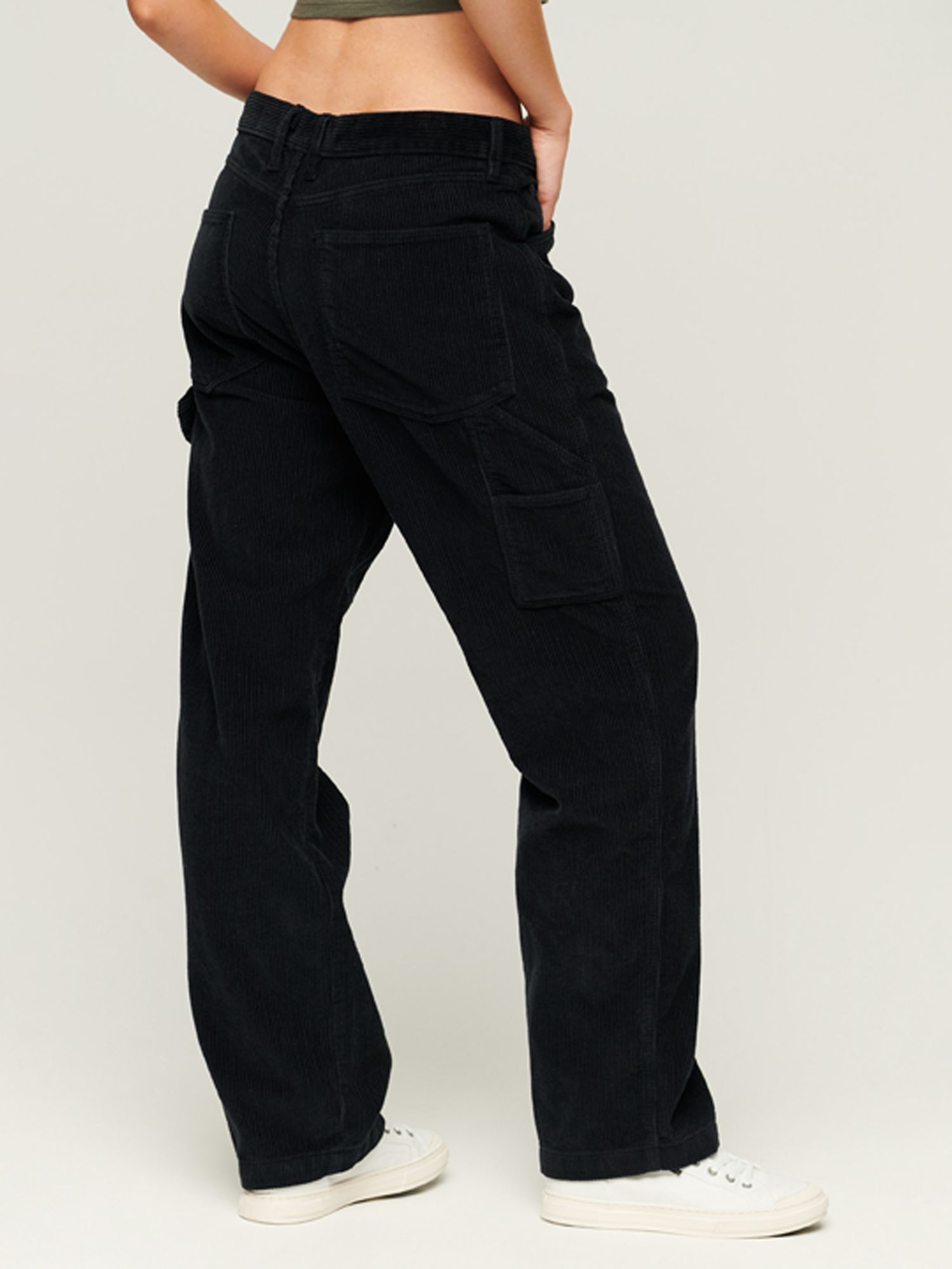 Superdry Cord Carpenter Trousers, Eclipse Navy at John Lewis & Partners