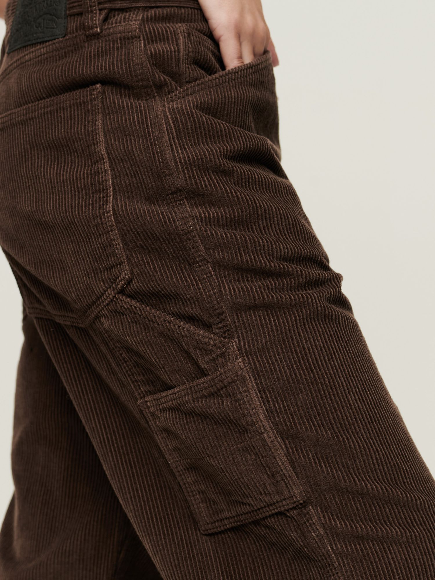 Superdry Cord Carpenter Trousers, Chocolate Brown at John Lewis & Partners