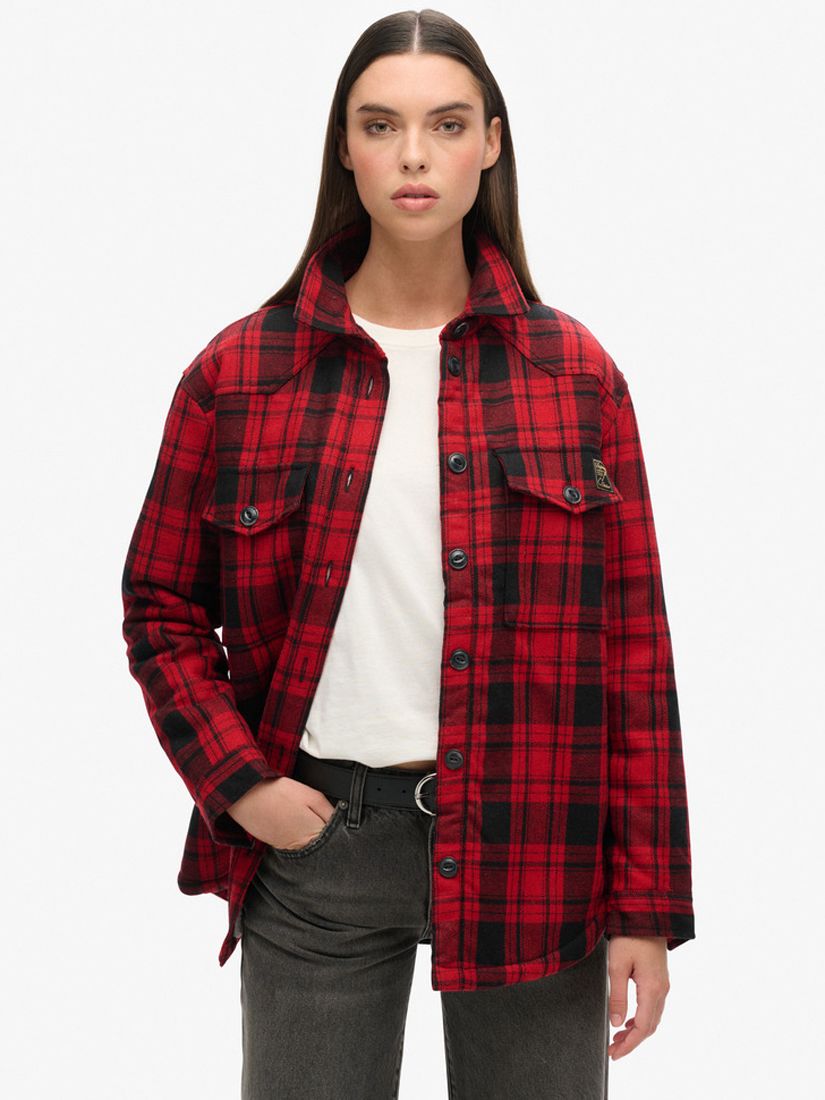 Buffalo Plaid - Long Sleeve Top & Shorts Set - Mulled Wine