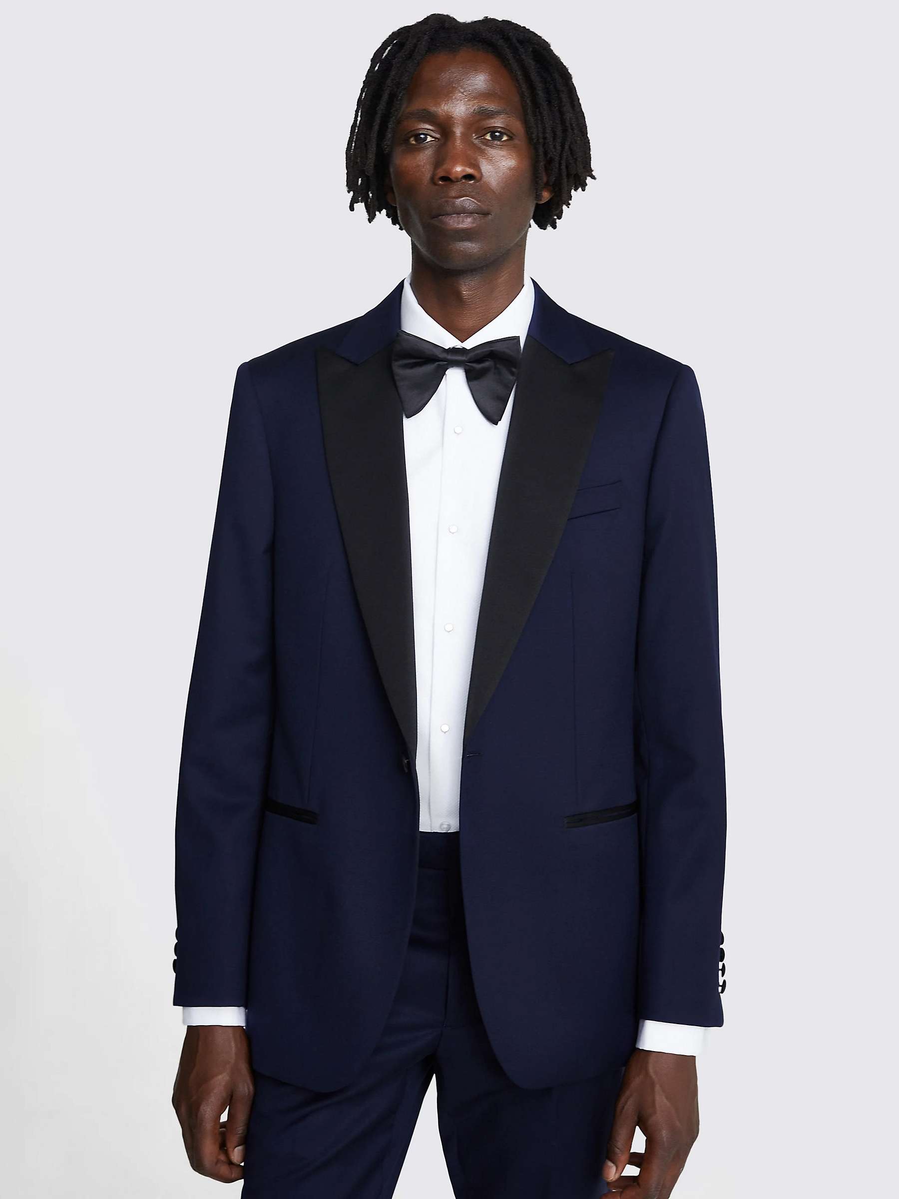 Buy Moss Tailored Fit Twill Tuxedo Jacket, Navy Online at johnlewis.com