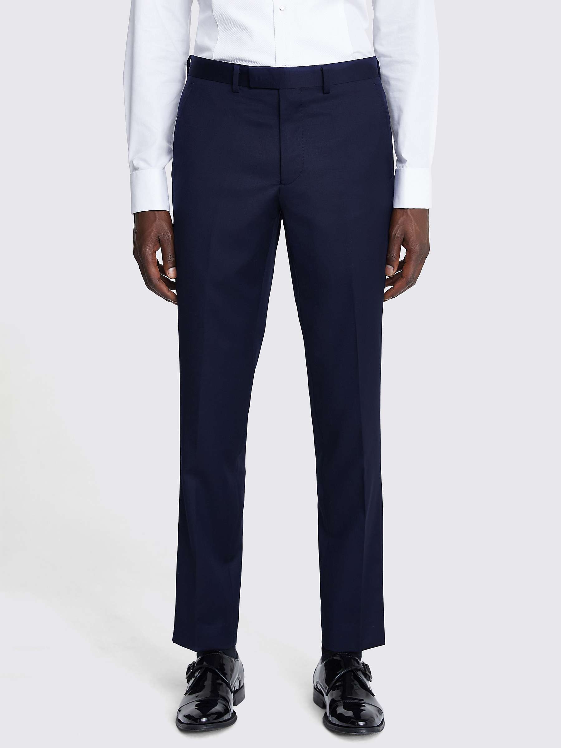 Buy Moss Tailored Fit Wool Twill Trousers, Blue Online at johnlewis.com