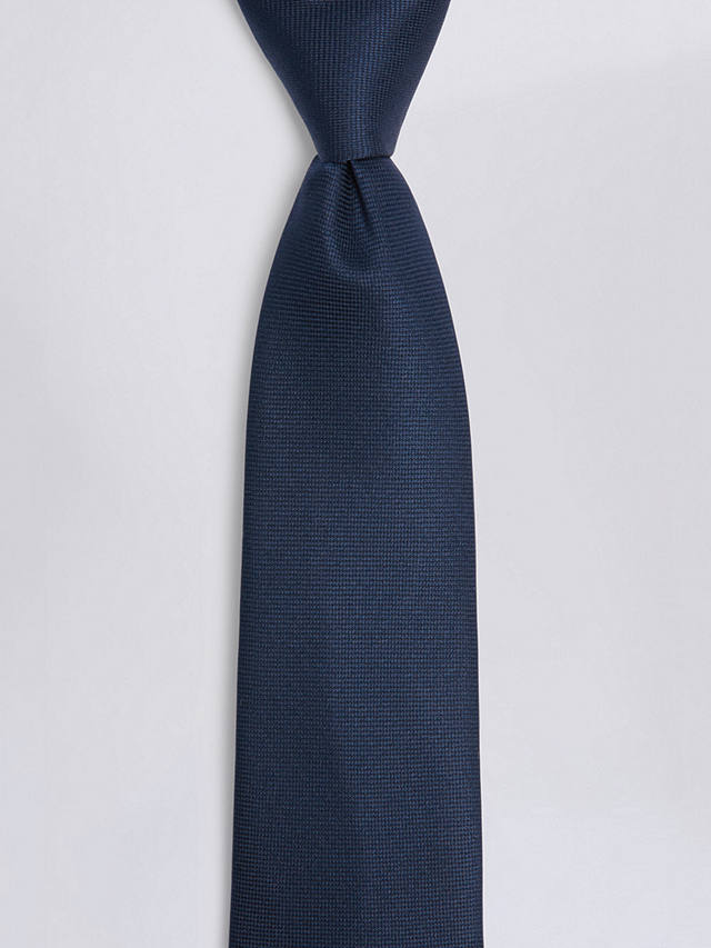 Moss Oxford Silk Tie, Navy